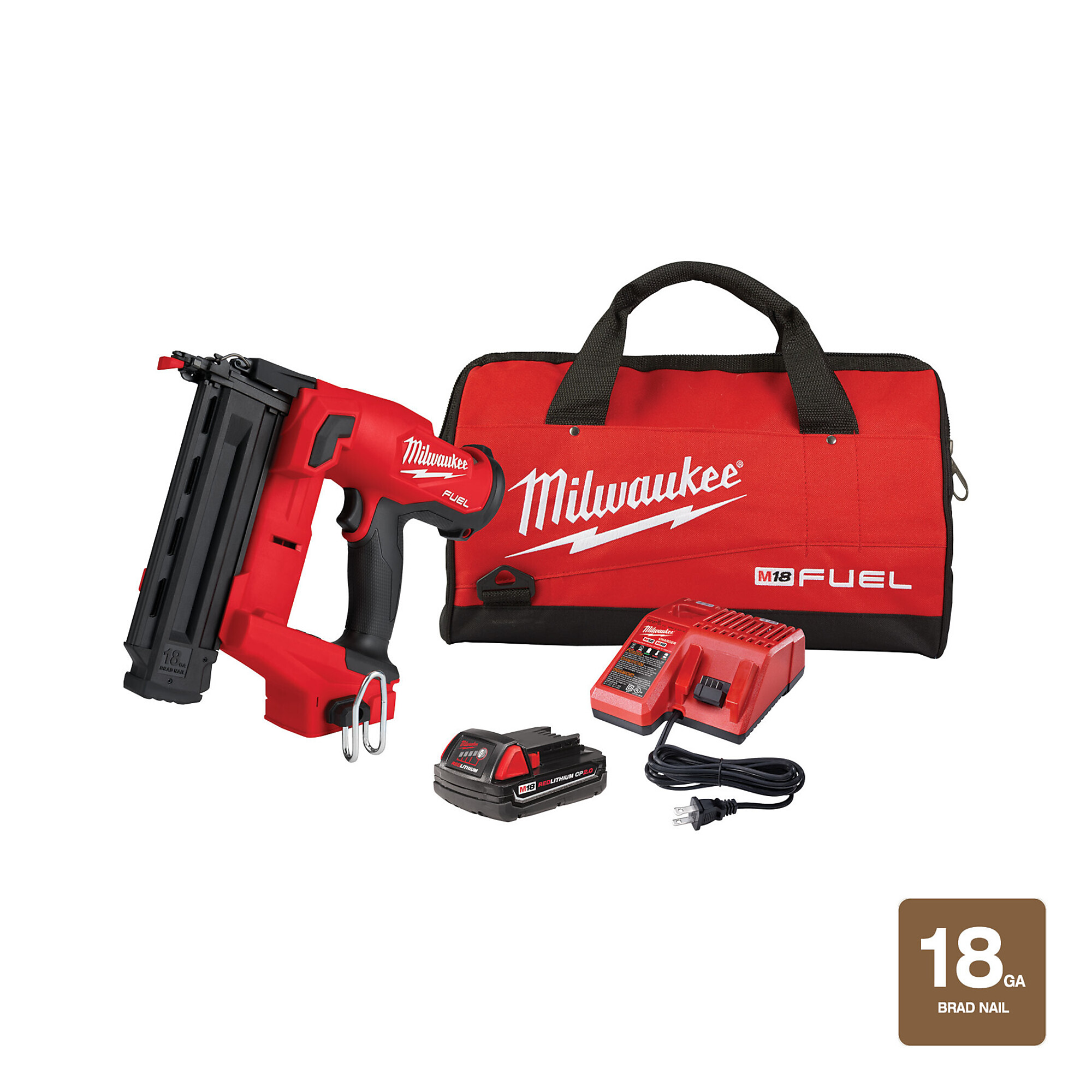 Milwaukee M18 FUEL 18-Gauge Cordless Brad Nailer Kit w/Battery (2746-21CT)
